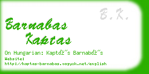 barnabas kaptas business card